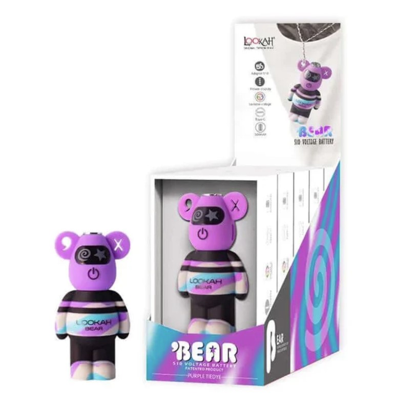 Lookah - Bear - 510 Voltage Battery - Purple Tiedye 