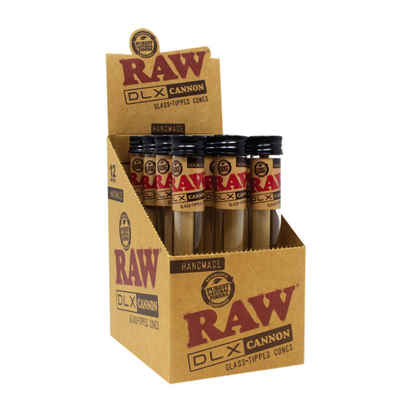 RAW - DLX Cones - Glass-Tipped Cannon Cones - 12 Per Box 