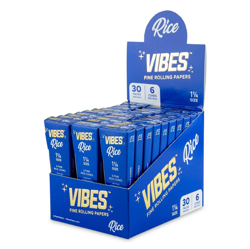 Vibes - 1 1/4 Cones - 30 Packs /6 Cones - Rice