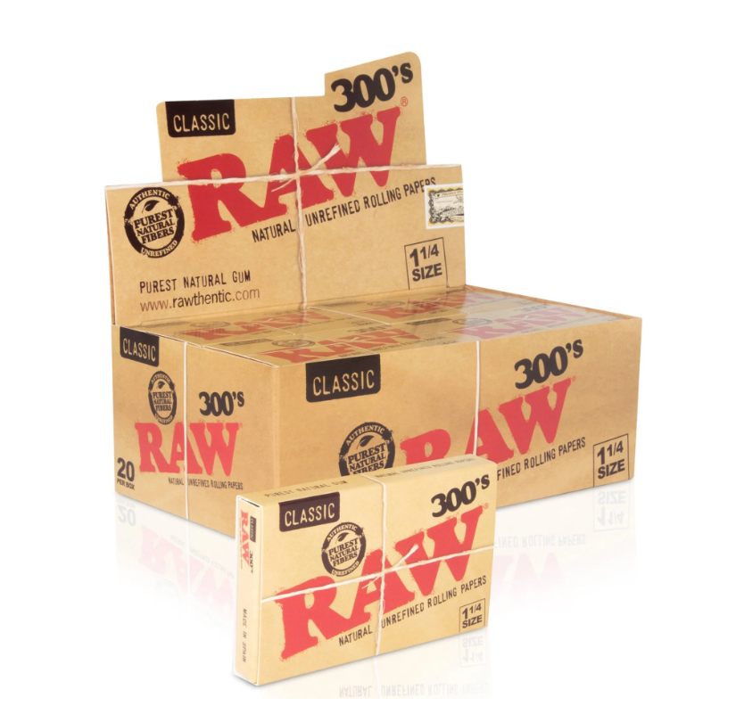 RAW - Classic 300'S Rolling Papers 300LVS-20BKS