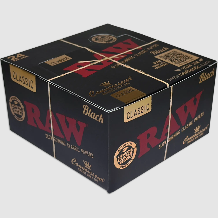 Raw - Classic Black Connoisseur King Size Slim + Tips Papers