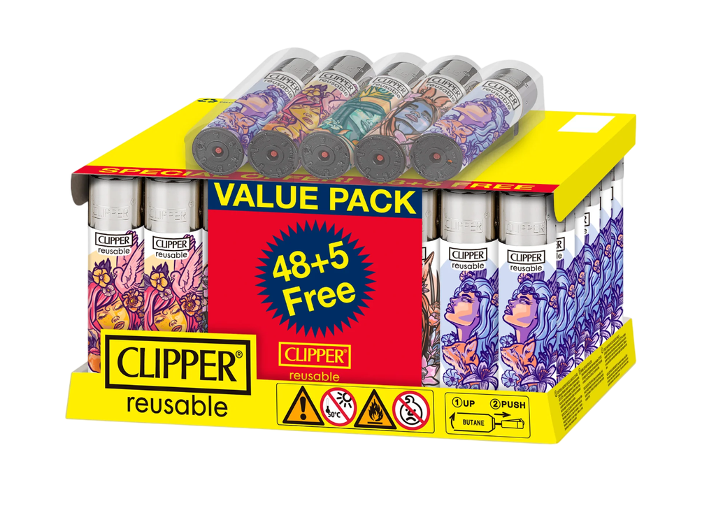 Clipper - Goddessess - Reusable Lighters - 48+5