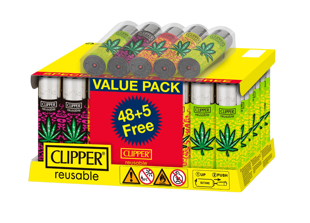 Clipper - Renzo Leaves - Reusable Lighters - 48+5