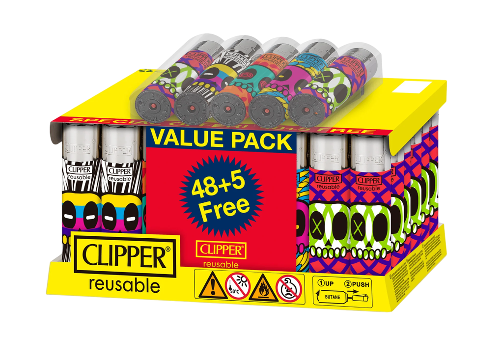 Clipper - Skulls Life - Reusable Lighters - 48+5