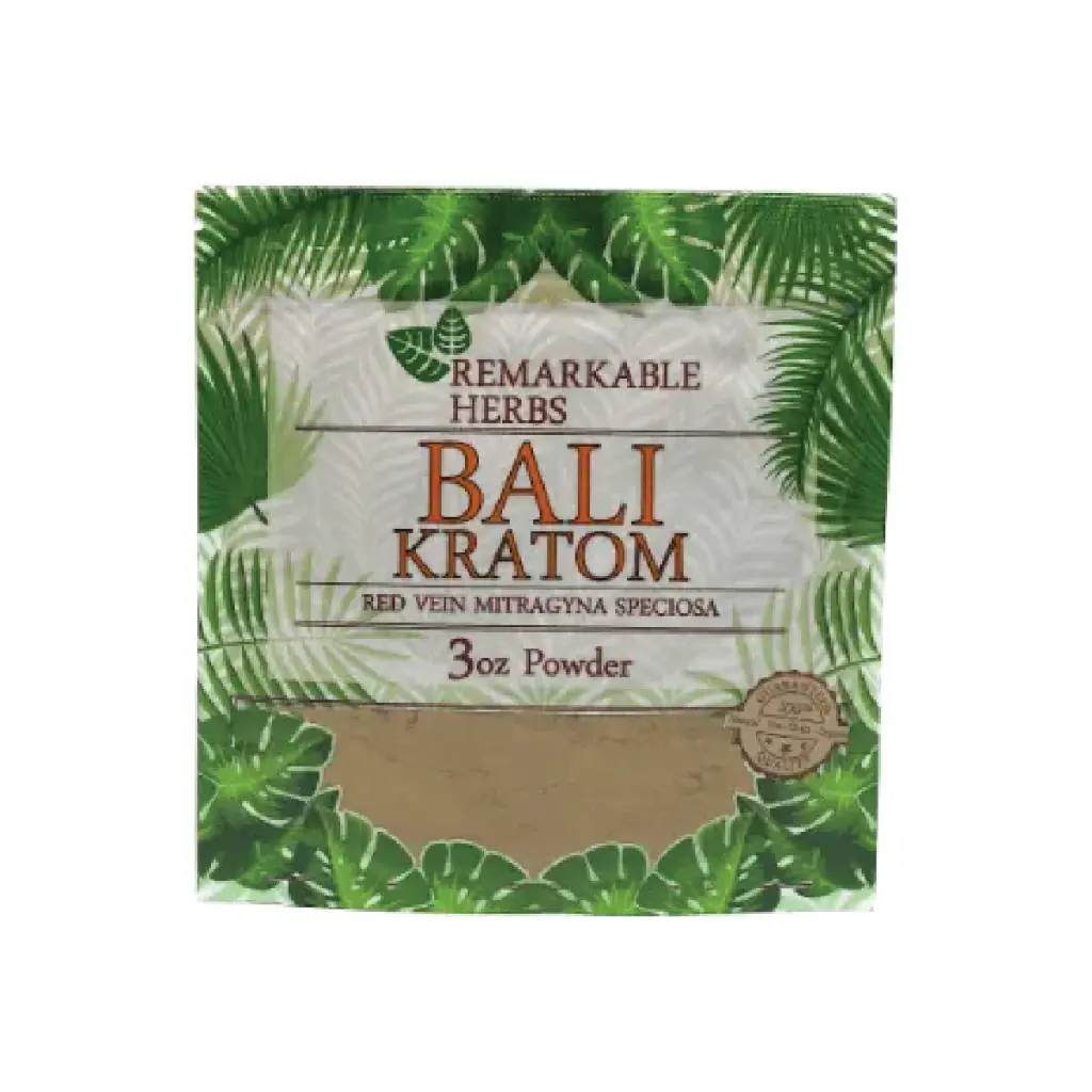 Remarkable Herbs - Red Vein Kratom Powder - Bali - 3oz