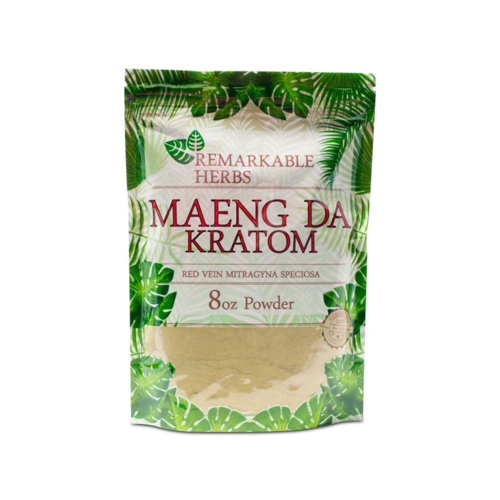 Remarkable Herbs - Red Vein Kratom Powder - Maeng Da - 8oz