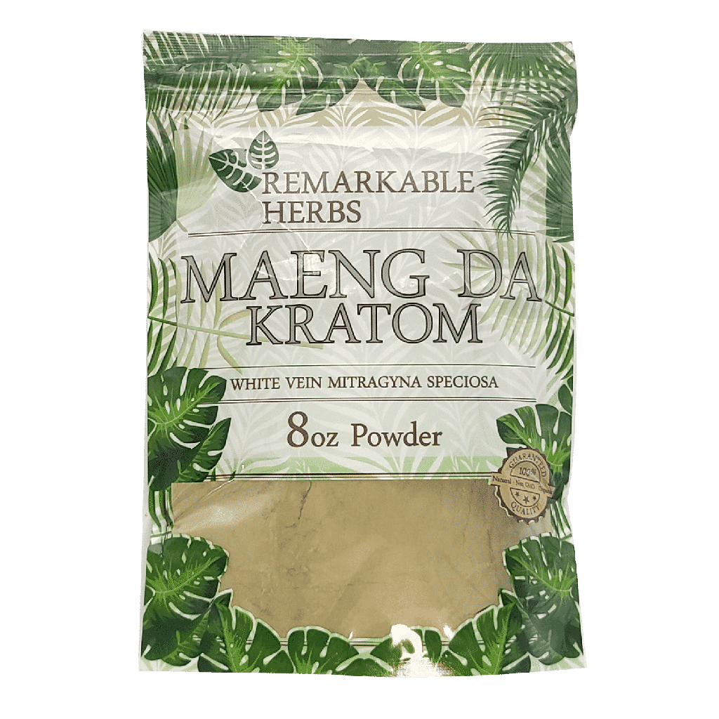 Remarkable Herbs - White Vein Kratom Powder - Maeng Da - 8oz