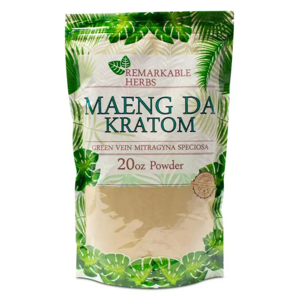 Remarkable Herbs - Green Vein Kratom Powder - Maeng Da - 20oz