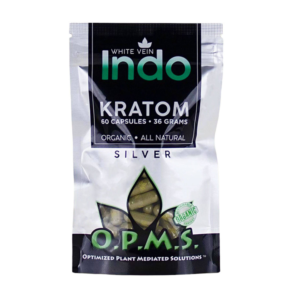 O.P.M.S. - Silver White Indo Kratom Capsules - 60 CT