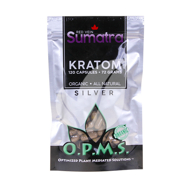 O.P.M.S. - Silver Red Sumatra Kratom Capsules - 120 CT