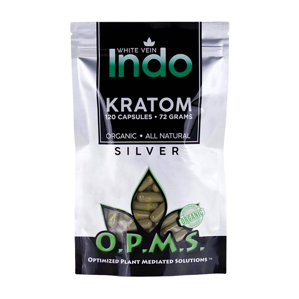 O.P.M.S. - Silver White Indo Kratom Capsules - 120 CT