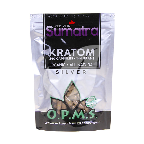 O.P.M.S. - Silver Red Sumatra Kratom Capsules - 240 CT