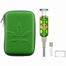 aLeaf - Glycerin Dab Straw w/ Dish Travel Kit - Green