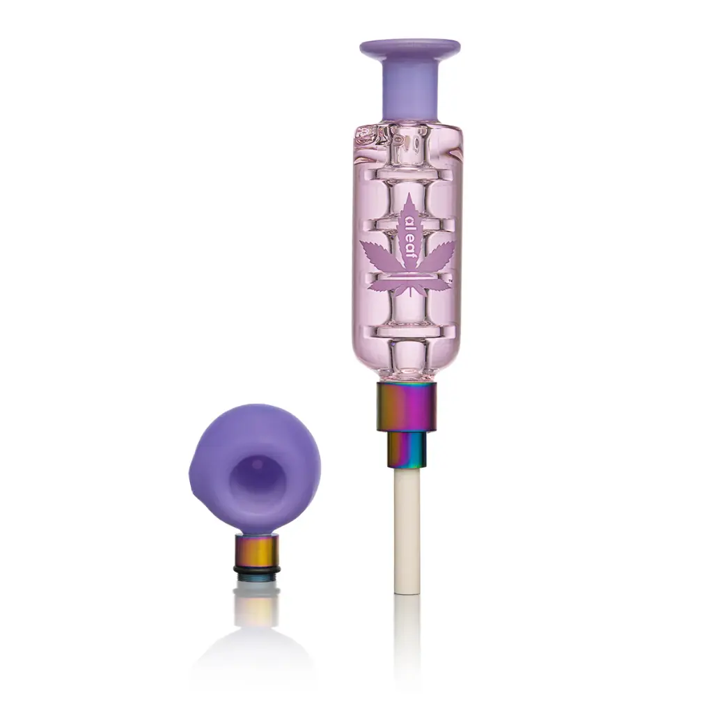 aLeaf - Glycerin Dab Straw w/ Dish Travel Kit - Purple