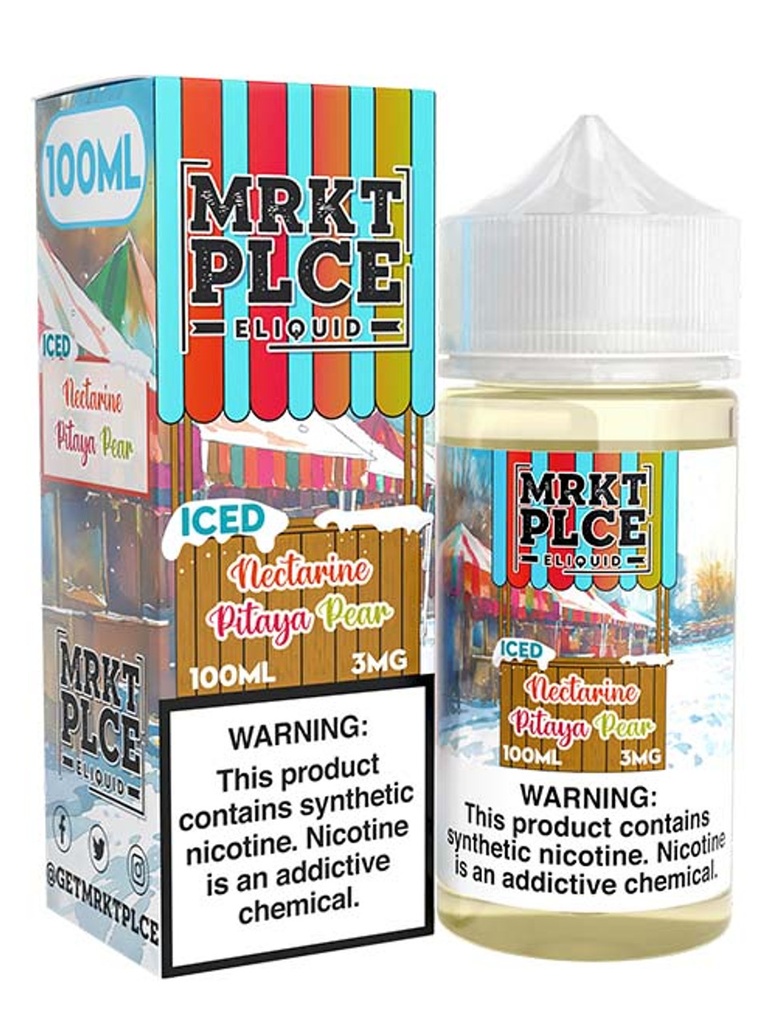 MRKT PLCE - E-Liquid - Iced Nectarine Pitaya Pear - 3mg/100ml