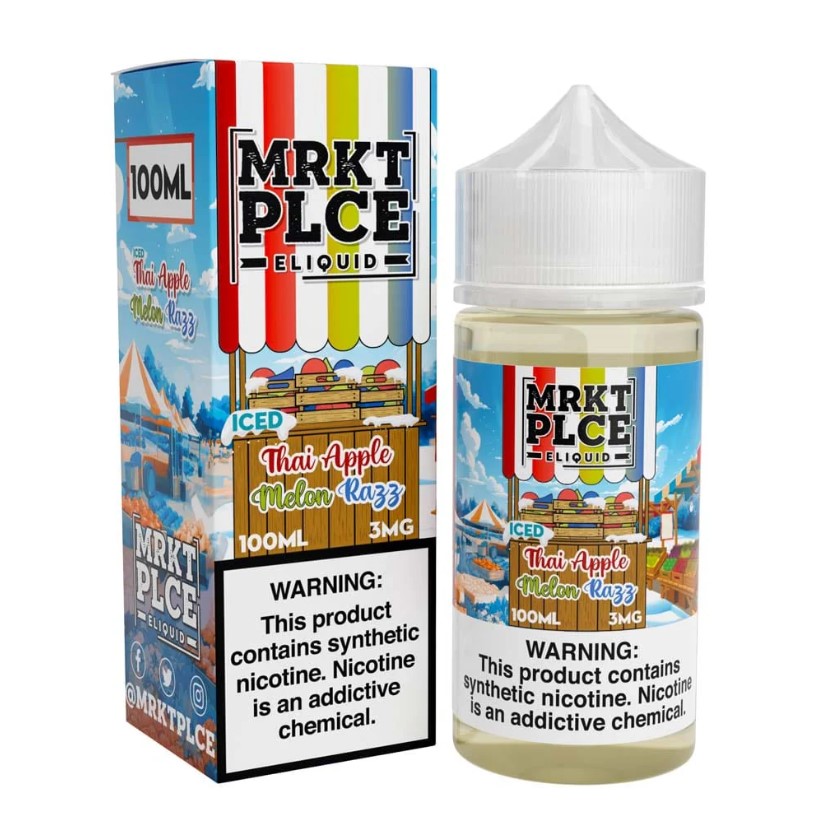 MRKT PLCE - E-Liquid - Iced Thai Apple Melon Razz - 0mg/100ml