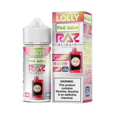 Pod Juice x RAZ Series - E-Liquid - Strawberry Lolly - 0mg/100ml