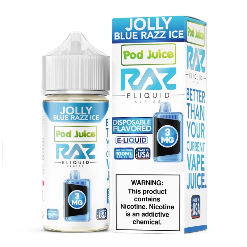 Pod Juice x RAZ Series - E-Liquid - Jolly Blue Razz Ice - 0mg/100ml