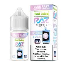 Pod Juice x RAZ Series - Salt - Blue Razz Cotton Clouds - 35mg/30ml