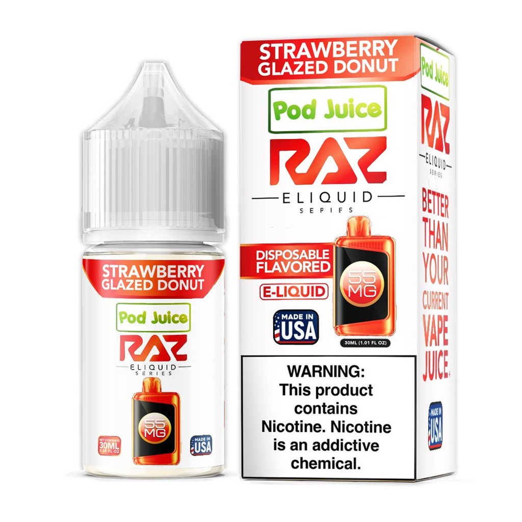 Pod Juice x RAZ Series - Salt - Strawberry Glazed Donut - 35mg/30ml