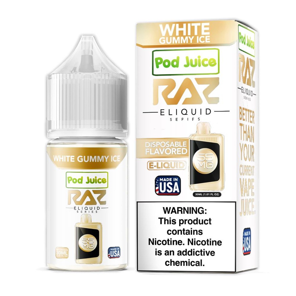 Pod Juice x RAZ Series - Salt - White Gummy Ice - 35mg/30ml