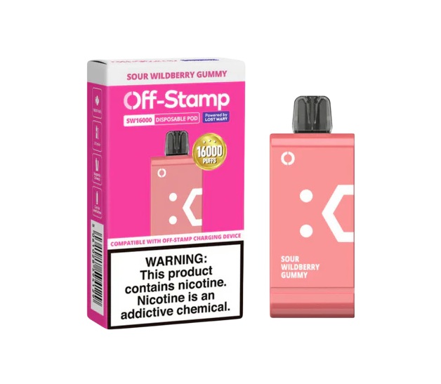 Off-Stamp - SW16000 - Sour Wildberry Gummy - Disposable Pod - 5 Pack 