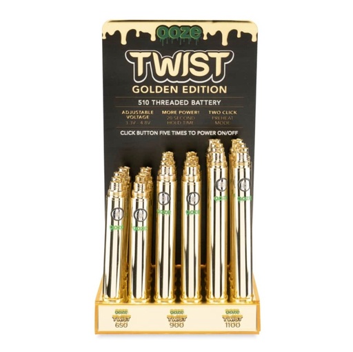 Ooze - Twist - Golden Edition - Assorted Sizes - 24 ct - Battery Display
