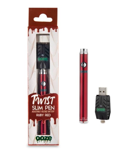 Ooze - Twist Slim Pen - 320 mAh Flex Temp Battery - Ruby Red