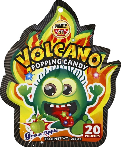 Family - Volcano Popping Candy - Green Apple