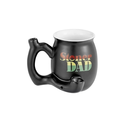 4'' Ceramic - Matte Black Stoner Dad Roast & Toast Mug With Rasta