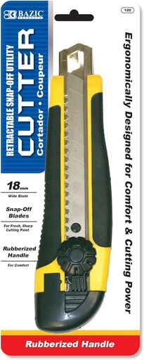 Bazic Products - Box Cutter - Rubberized Handle