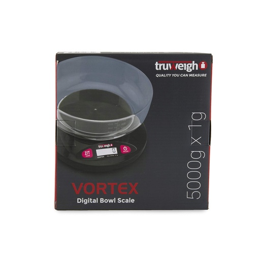 Truweigh - Vortex Digital Scale Bowl - 5000g x 1g - Black