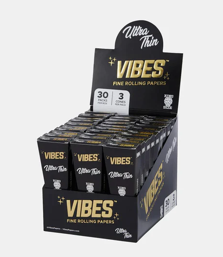 Vibes - King Size Cones - 30 Pack/3 Cones - Ultra Thin