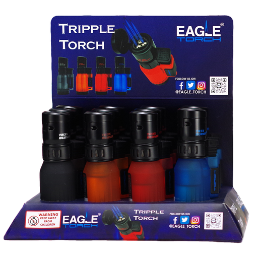 Eagle Torch - Triple Torch - Assorted Colors - 12 Pcs