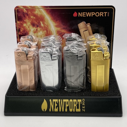Newport Zero - Wheel Metal Torch - 12 Count - Assorted Metal Colors