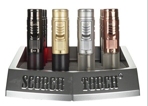 Scorch Torch - Dial/antiqued Metal Finish & Asst Clear See-Thru Butane