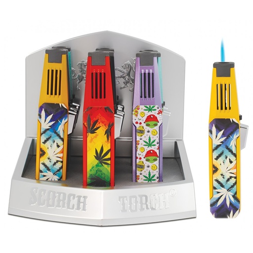 Scorch Torch - Turbo Pencil Torch w/Hold button - Assorted Designs & Colors - 9 CT