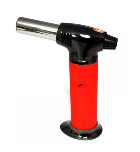 Zeus Mini Jumbo Butane Torch - Neon Red