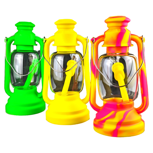 8" Silicone Waterpipe - Lamp Design - Assorted Colors
