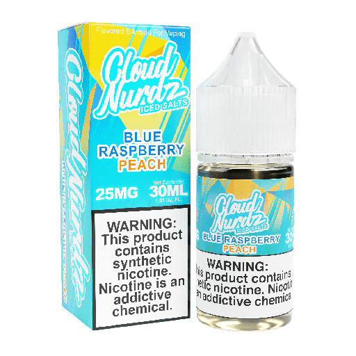 Cloud Nurdz - Iced Salts - Iced Blue Raspberry Peach - 50mg/30ml