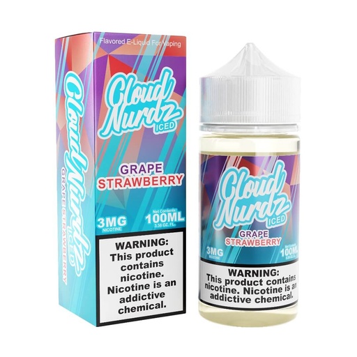 Cloud Nurdz - Iced Salts - Iced Grape Strawberry - 3mg/100ml