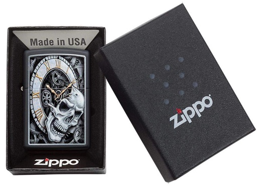 Zippo Lighter - Skull Clock Design 