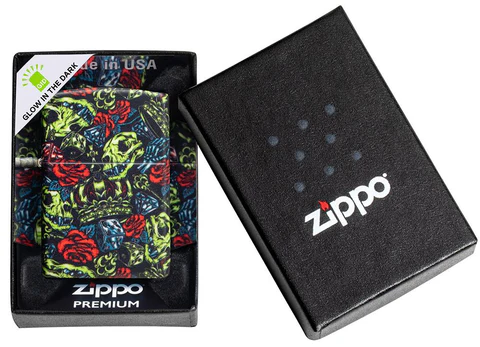 Zippo Lighter - Skull Crown Design 