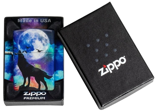 Zippo Lighter - Wolf Design 