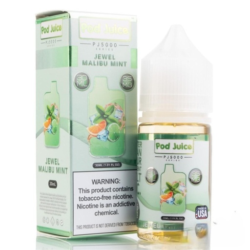 Pod Juice - PJ 5000 Series - Jewel Malibu Mint - Salt Nicotine - 35mg/30ml