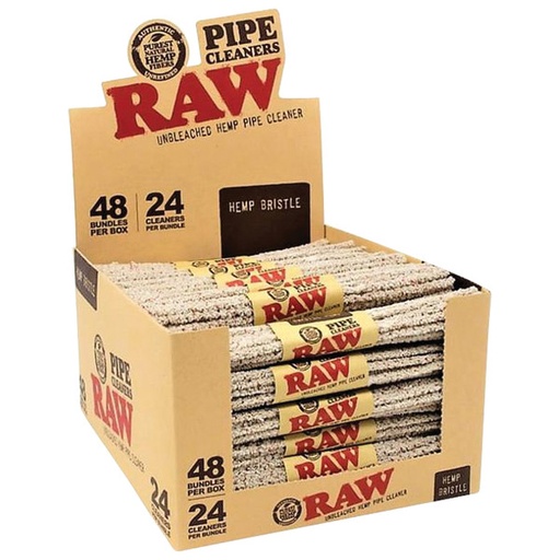 RAW - Unbleached Hemp Pipe Cleaner - Hemp Bristle - 48 Bundles x 24 Cleaners 