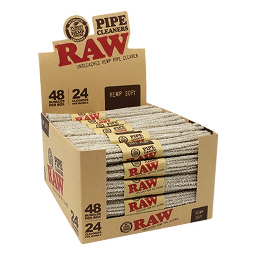 RAW - Unbleached Hemp Pipe Cleaner - Hemp Soft - 48 Bundles x 24 Cleaners 