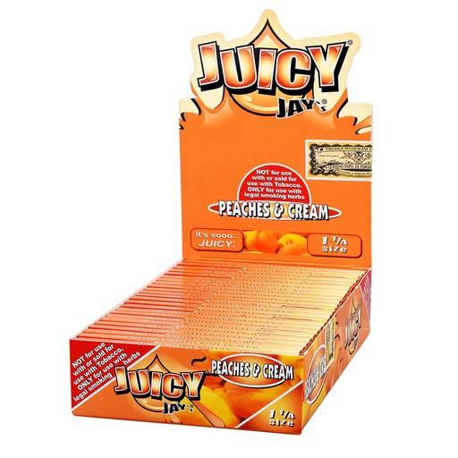 Juicy - Jay's - Peaches & Cream - 1¼ Size - 24 Packs x 32 Leaves 