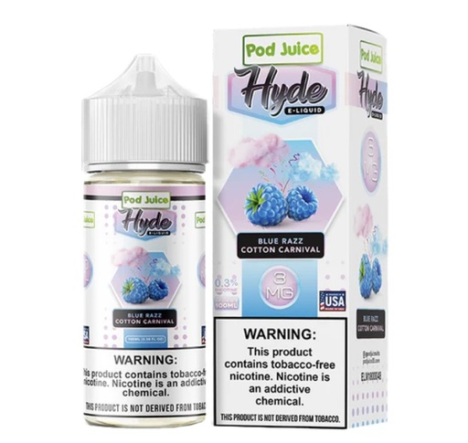 Pod Juice x Hyde - Blue Razz Cotton Carnival - 3mg/100ml