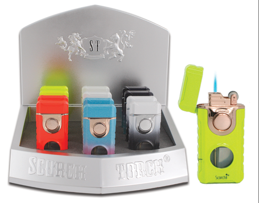 Scorch Torch - Dual Function Torch & Reg. Flame Lighter - Assorted Colors - 12 Ct 